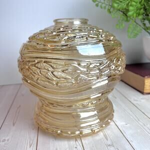 Vintage Pressed Glass Lamp Globe Replacement Shade Textured Embossed Design MCM